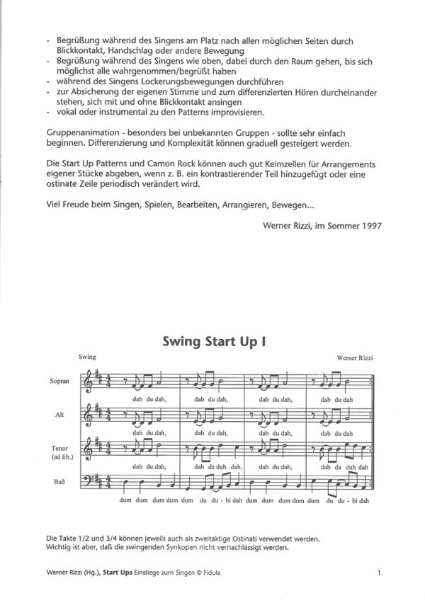 Start Ups 1 – Einstiege zum Singen – Bild 2