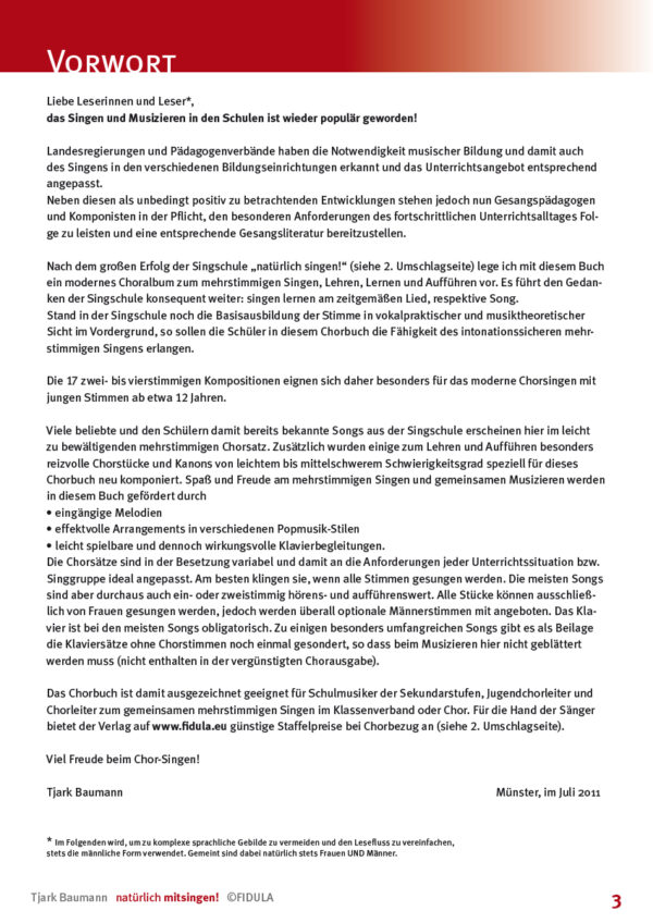 natürlich mitsingen! - 17 Songs für Chöre - mit Pep (Chorleiterausgabe) – Bild 2
