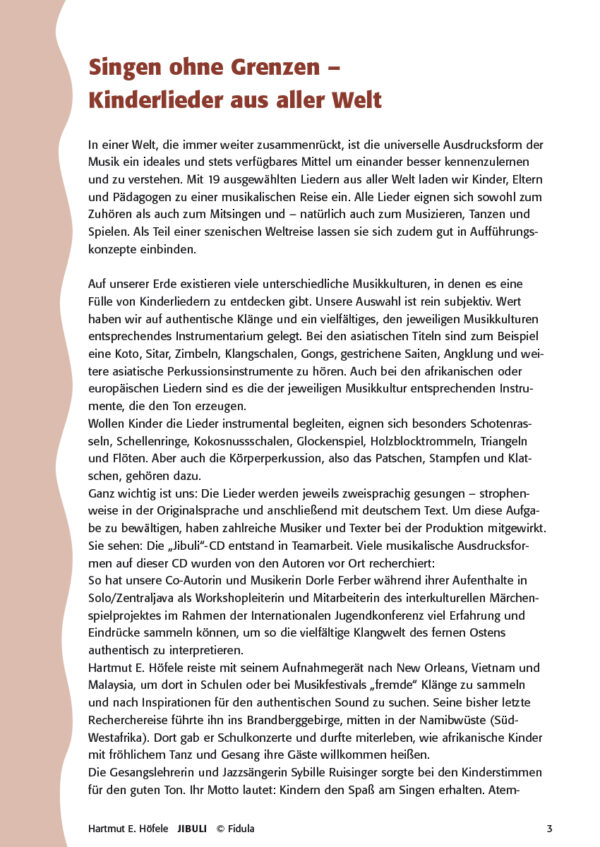 JIBULI (Buch & CD) - Kinderlieder aus aller Welt – Bild 3